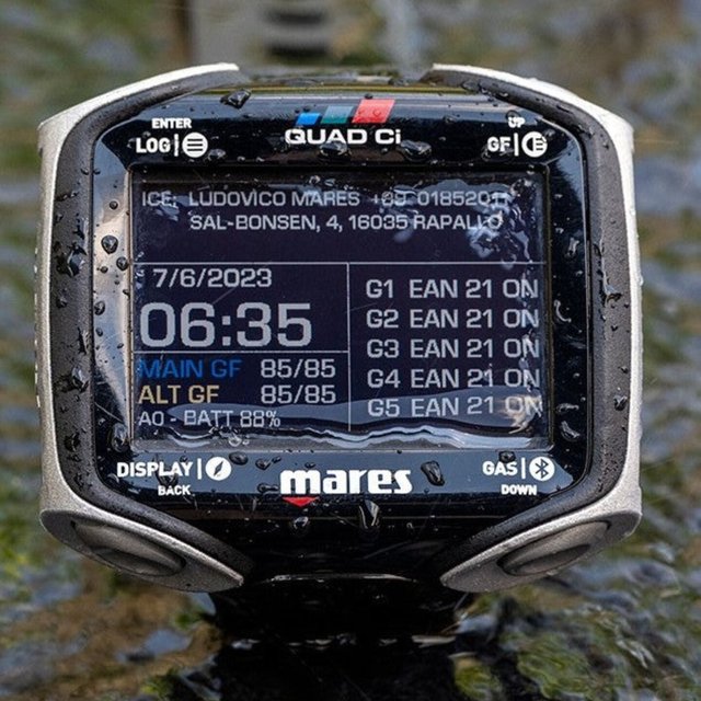 Mares QUAD CI Stainless Steel Diving Computer Watch Large Font Color Screen Chinese High Oxygen Three Mixed Wireless Sensor