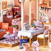 Journal de la petite ville : Scène miniature créative d'appartement à double étage et de cabane chaleureuse