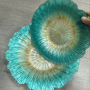 Gros <span class=keywords><strong>grand</strong></span> bol en verre coloré turc antique avec bord doré et argenté Design classique écologique pour les mariages - Product Image 2