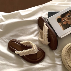 Sandalias Planas Estilo Coreano Cómodas y Modernas para Mujer, Chanclas Casuales <span class=keywords><strong>de</strong></span> Playa para Verano - Product Image 4