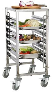Chariot de casseroles GN <span class=keywords><strong>Gastronorm</strong></span> en acier inoxydable à deux rangées pour plateaux de cuisson pour hôtels restaurants équipement de boulangerie Construction durable - Product Image 2