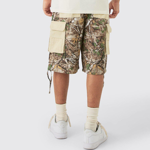 Pantalones Cortos <span class=keywords><strong>Cargo</strong></span> de Trabajo para <span class=keywords><strong>Hombre</strong></span>, Estilo Camuflaje Bosque, Estampado Digital Real Tree, Paneles en Contraste, Tela de Sarga, Verano - Product Image 2