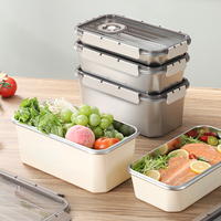 Couleur personnalisée 3 pièces scellable date remarque heure réglage pas de fuite grande capacité à emporter ensemble de récipients alimentaires en acier inoxydable