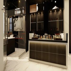 แท่นโชว์นาฬิกาแก้วหรูหรา <span class=keywords><strong>ถาด</strong></span>โชว์นาฬิกาไม้ ทำความสะอาดง่าย ตู้โชว์นาฬิกาติดผนังพร้อมไฟ LED - Product Image 1