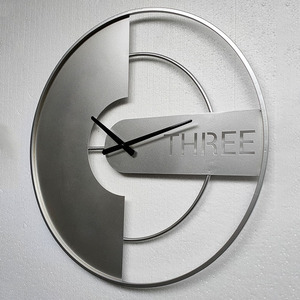 60cm Round Modern Metal Home Decorative Wall Mounted <strong>Clock</strong> <strong>Large</strong> Golden <strong>Grey</strong> Wall <strong>Clock</strong> for Living Room - Product Image 3