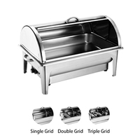 Airuisi Edelstahl 9L Rechteck Roll Top Gold Chafing Dish Hotel Restaurant Buffet Set Wärme-und Halte ausrüstung