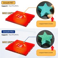 Snapmaker U1 Plaque de construction lisse en fibre de carbone, feuille PEO PET, lit imprimé double face, plateforme flexible en acier à ressort