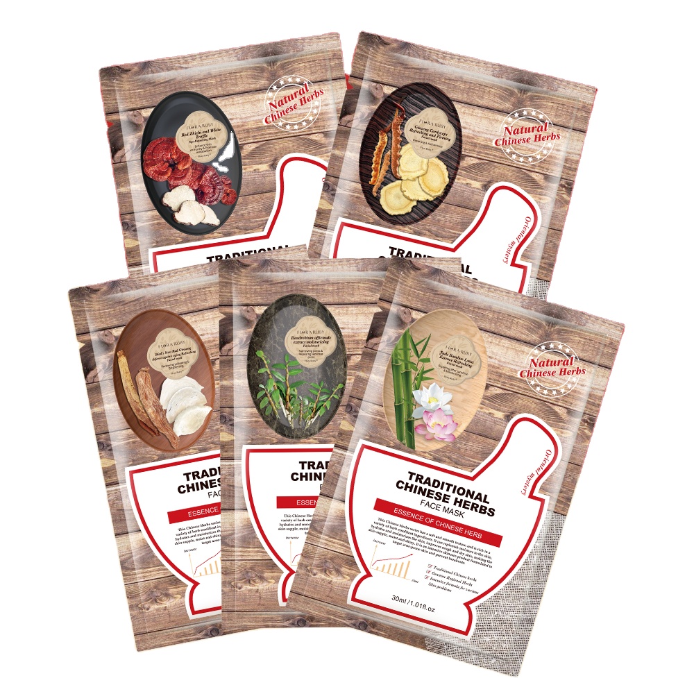 Custom Chinese Herb Essence Ganoderma Repairing Bird's Nest Anti Aging Freshing Moisturizing Facial Mask