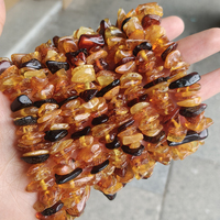 Bracelet en pierre naturelle d'ambre, perles de forme irrégulière, haute qualité, facettées, bijoux énergétiques, extensible, pour femmes et hommes, vente en gros
