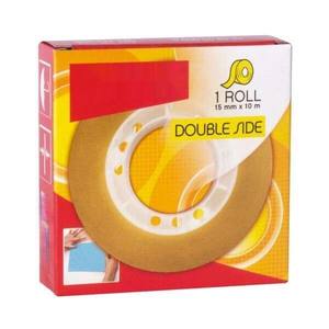 Ruban adhésif double face 15 mm x 10 m - transparent, idéal pour fixer des objets sur diverses surfaces, facile à utiliser et - Product Image 1