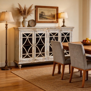 4-door Wood <b>Sideboard</b> Cabinet Buffet for Dinning Room - Product Image 4