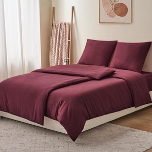 Juego de Ropa de <span class=keywords><strong>Cama</strong></span> Yintex OEM ODM de 4 Piezas, Fundas de Edredón Color Borgoña, Fundas de Almohada de Microfibra con Cierre, Suaves, Sin Plancha, Modernas, Oeko-Tex - Product Image 3