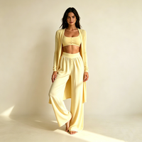 Ensemble de pyjamas pour femmes écologiques personnalisés en coton biologique tricoté certifié GOTS, élégant avec logo frontal, vêtements de nuit doux pour l'été