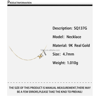 Collier simple en or véritable 9 carats avec lettre M personnalisée, bijoux délicats