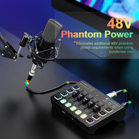 Nouvelle arrivée Jumon, carte son multifonctionnelle DC5V USB 2.0 XLR 3.5mm sans fil avec suppression du bruit, prise en charge de 2 appareils, mixeur audio en direct