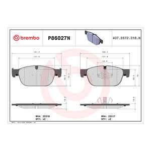 Almohadillas de freno de cerámica XC 90 S60 S90 XC40 XC60 Prime P86027N Pastilla de freno de cerámica para Volvo Nueva condición para <span class=keywords><strong>Brembo</strong></span> D1865 9094 - Product Image 2