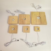 Base de lampe de nuit LED carrée au design minimaliste moderne avec port USB et lumière d'ambiance DIY pour la maison et le bureau
