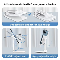 Support de téléphone pliable pour bureau avec logo personnalisé, support portable réglable pour diffusion en direct, appels vidéo, cadeau de voyage
