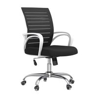 Chaise de bureau moderne et décontractée en tissu maillé Chaise ergonomique à hauteur réglable avec cadre en acier inoxydable et base pivotante