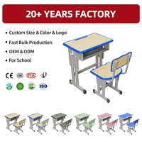 B60-DLPN02 OEM Ensemble de bureau et chaise individuels réglables pour élèves de l'école primaire