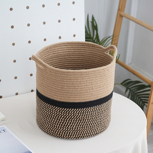 Cesta de plantas para sala de estar Cesta de cuerda de yute extra grande para almacenamiento Cesta de lavandería tejida con asas - Product Image 5