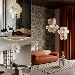 Lámpara Colgante de Tela Ajustable con Diseño de Pétalos, Estilo Art Deco Moderno, Regulable, LED, CRI 90, Garantía de 3 Años, Personalizable OEM - Product Image 3