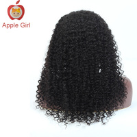 Perruques cheveux humains Remy Lace Front Perruque cheveux vierges pré-plumés à cuticules alignées Perruque pour femmes indiennes noires 13*4 Kinky Curly
