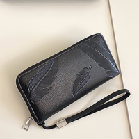 Dompet Pria Slim Kulit PU Hitam Logo Custom Dompet Pria Harga Terjangkau Sac a Main Homme En Cuir Portefeuille Pour Homme CD04