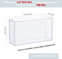 Boîte de rangement vide en acrylique pour tuiles de Mahjong, style classique, fabriquée en Chine, uniquement pour l'affichage de tuiles de Mahjong américaines