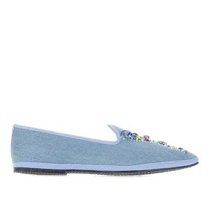 รองเท้าบัลเล่ต์ผ้ายีนส์ lemargot Delia ประดับคริสตัลหลากสี - Product Image 1