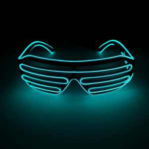 パーティー 用 EL ワイヤー ネオン レイブ グラス 光る シャッター グラス 点滅 LED サングラス + バッテリー パック 低価格 卸売 - Product Image 3