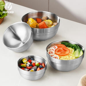Bol à soupe anti-brûlure à double couche en acier inoxydable poli moderne et épais 316 pour cafétéria étudiante à usage domestique - Product Image 2