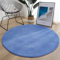 Tapis rond rose doux en polaire corail, antidérapant, lavable en machine, moelleux, pour chambre d'enfant, chambre à coucher, salon