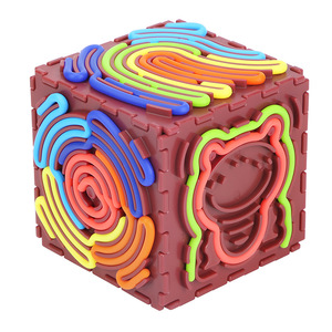 Silicone Sensory Activity <b>Cube</b> With 16 Colorful Strips For Children Educational Tactile Play Stress Relief Toy - Product Image 1