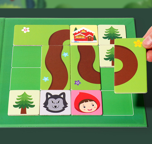 Jeu <span class=keywords><strong>de</strong></span> <span class=keywords><strong>puzzle</strong></span> labyrinthe en bois éducatif pour enfants, Le Petit Chaperon Rouge et le Grand <span class=keywords><strong>Loup</strong></span> Grison, vente en gros - Product Image 3