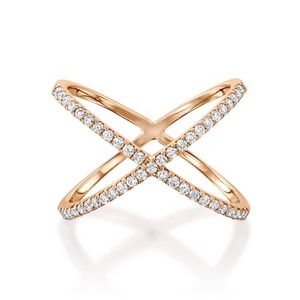 Moda hip hop croce <span class=keywords><strong>argento</strong></span> <span class=keywords><strong>rosa</strong></span> <span class=keywords><strong>anello</strong></span> in oro <span class=keywords><strong>rosa</strong></span> da donna - Product Image 1