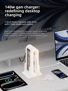 Base de Carga de Escritorio Yize EZ02 13 en 1, 140W GaN USB 3.2 Thunderbolt 4 para 2.0, Hub Vertical Multipuerto Tipo-C para Laptops <span class=keywords><strong>Mac</strong></span> - Product Image 2