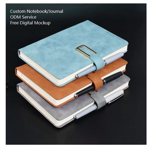 Manufacturer Custom Stock PU Leather Strap Notebook Lock White Lined Inner Page Printed Creativity Office Notepad Wholesale