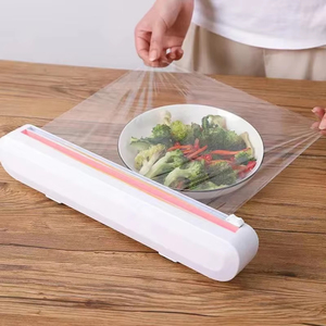 Wholesale <b>Kitchen</b> Plastic Wrap Cutter Box Tin <b>Foil</b> Large Roll Tight Film Two-way Sliding Knife Magnetic Refrigerator Countertop - Product Image 1