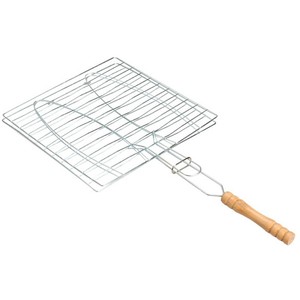 Grille de barbecue en acier galvanisé et aluminium à trous carrés avec poignée pour le camping en plein air, la restauration, les restaurants et la cuisson au barbecue - Product Image 1