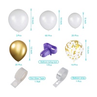 Kit de décoration de fond de fête de mariage, guirlande d'arche de ballons, ensemble de ballons blancs et dorés pour la décoration