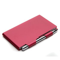 Personalisiertes Aluminium-Legierung Taschennotizbuch Nachfüllbares Mini-Klappnotizbuch mit Stift und Kartenhalter als Reisegeschenk