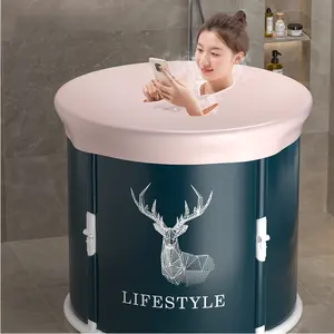 Installation-free Foldable Bathtub With Storage Bag Portable Bathtub for Adults Family SPA Soaking Tub