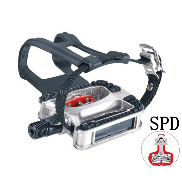 HOT Bearing Aluminum Commercial Indoor Spin Bike Pedals SPD Straps JD-304V Exercise Bike Pedals