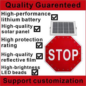 لافتات مرور وامضة بمعايير أوروبية مخصصة تعمل بالطاقة الشمسية من ماركة DJ، إنتاج مباشر من المصنع - Product Image 2