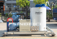 Machine à glace en paillettes industrielle de 5 tonnes, fabricant de glace de 5000 kg, fonctionnement facile avec compresseur pour le refroidissement du béton