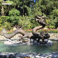 Statue de dragon chinois antique en bronze de taille réelle, décoration de haute qualité pour l'extérieur et la maison