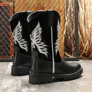 Bottes Chelsea Western mi-hautes brodées pour hommes – Vente en gros - Product Image 6