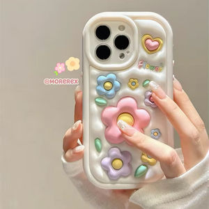 Nouveau luxe 3D couleur fleur fille coeur Silicone coque de téléphone souple Anti-chute pour <span class=keywords><strong>iPhone</strong></span> 11 12 13 14 15 Pro Max - Product Image 6