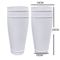 Chaussettes de football tricotées double couche respirantes en maille élastique avec protège-tibias et poche renforcée haute élasticité